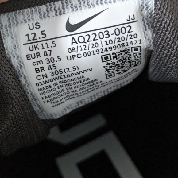 Nike Mens Air Zoom Pegasus 36 AQ2203-002 Black Gray Running Shoes Size 12.5